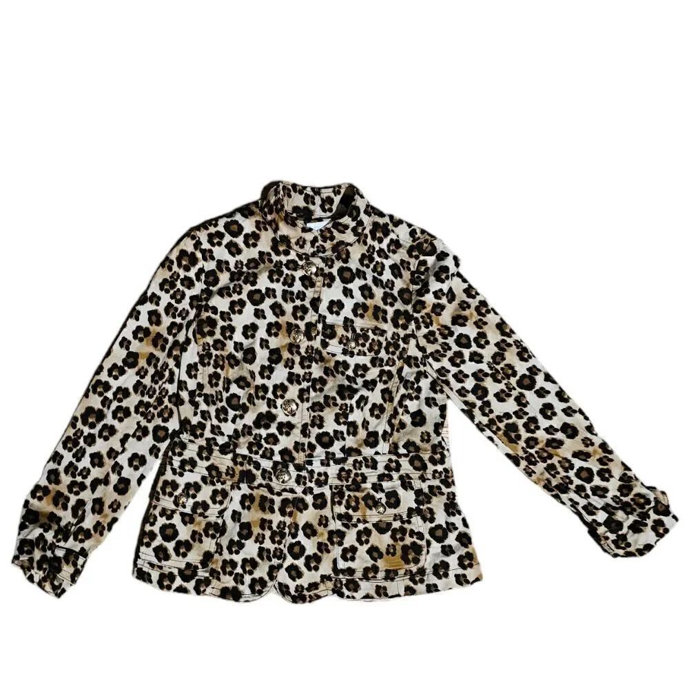 Women's CHARTER CLUB Animal Print Shacket Jacket Size 10